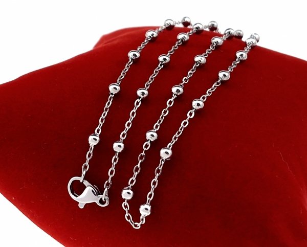 4077 Srebrny łańcuszek naszyjnik 45cm stal chirurgiczna 316L celebrytka