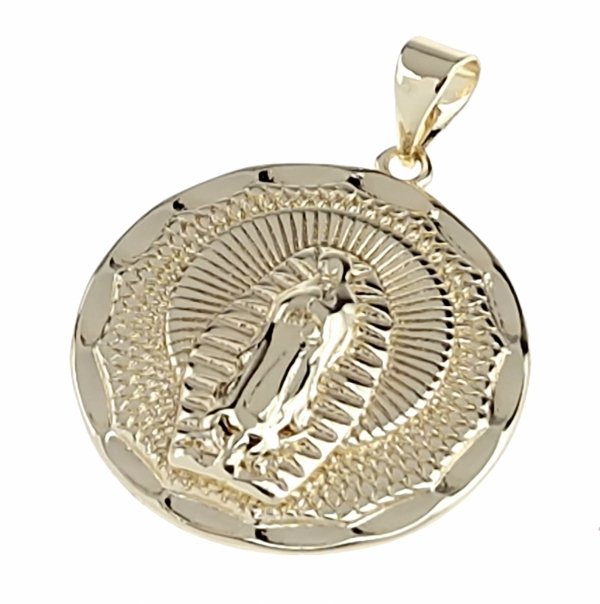 2331f Złota zawieszka błyszcząca pozłacana 14k medalik