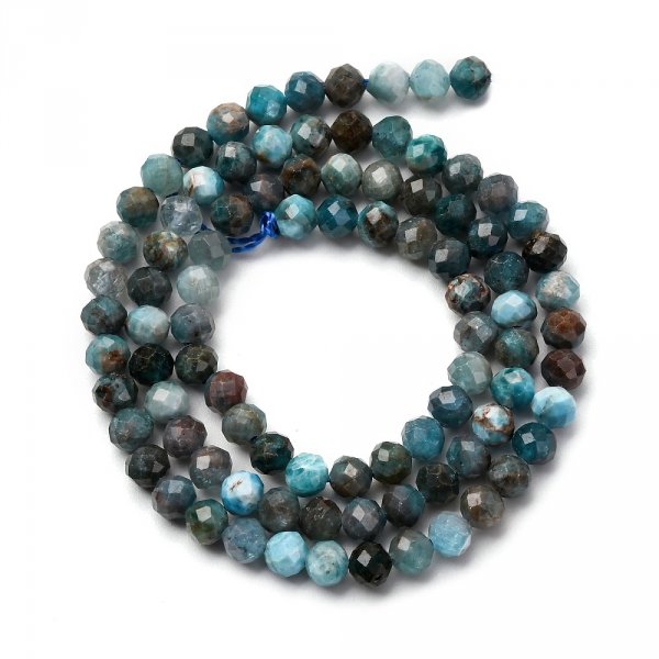 3983 Apatyt fasetowany okrągły kamień naturalny 4mm pasmo 38cm