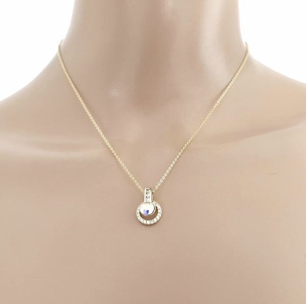 606 Złoty łańcuszek Austrian Crystal 40+5 naszyjnik pozłacany 14K Xuping