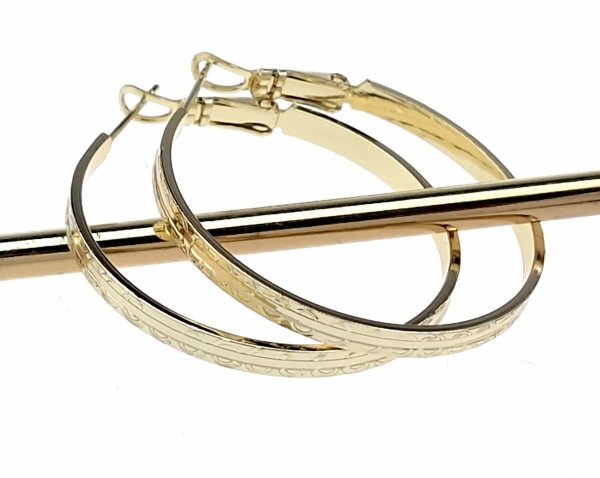 3040 Kolczyki złote pozłacane wiszące 14K Xuping koła 3,5cm