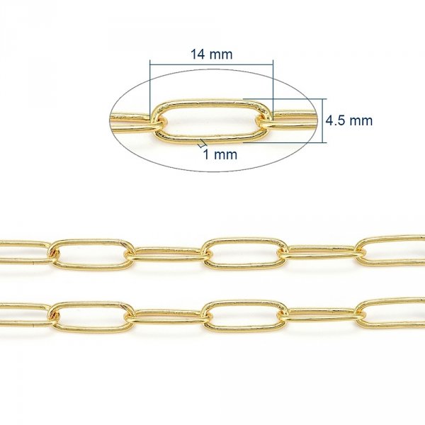 4404 Złoty łańcuszek pozłacany 14k do wyrobu biżuterii 50cm