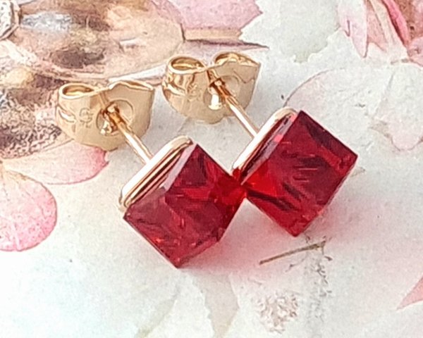 4957 Kolczyki złote Austrian Crystal cyrkonia pozłacane 18k Xuping wtyczki 