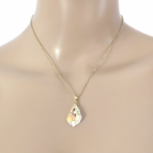 1931d Złoty łańcuszek Austrian Crystal 40+5 naszyjnik pozłacany 14K Xuping