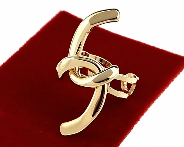 1640 Pierścionek złoty stal chirurgiczna 316L nierdzewna  regulowany