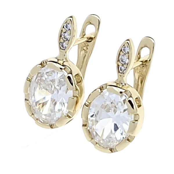 3179 Kolczyki złote pozłacane wiszące 14K Xuping cyrkonie 