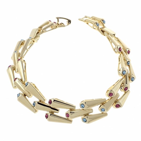 1498 Bransoletka elegancka złota 16+2+2cm pozłacana 14k Xuping cyrkonie