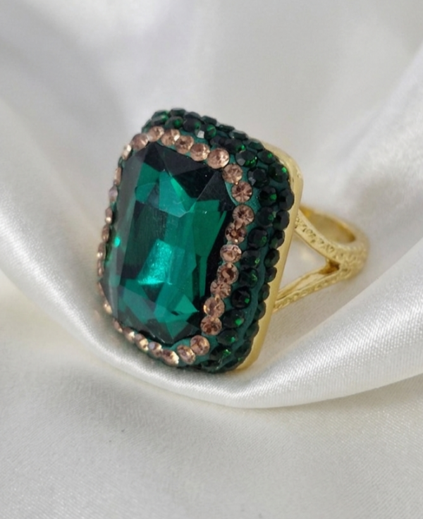 1800d Pierścionek złoty pozłacany 14k biżuteria królewska regulowany