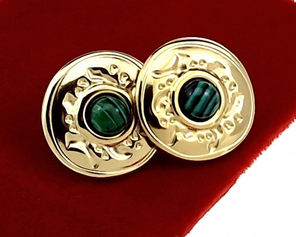 3339 Kolczyki złote stal chirurgiczna 316L nierdzewna wtyczki 