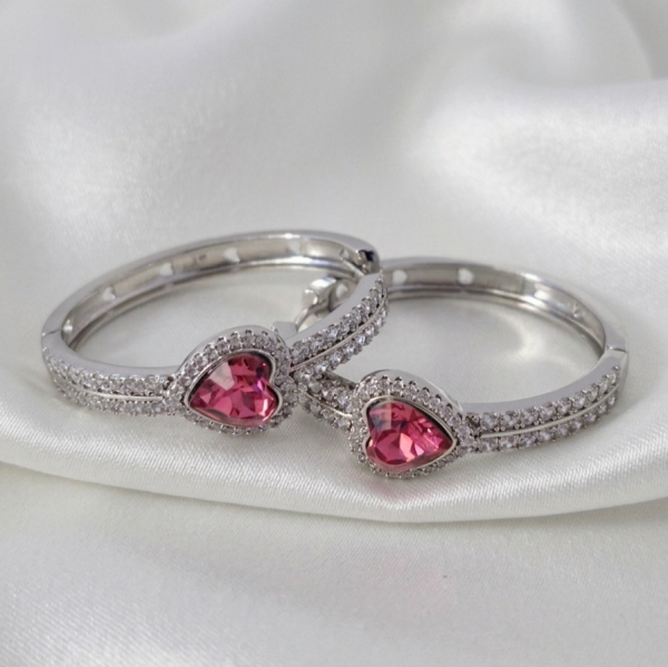 2225 Kolczyki srebrne pozłacane białym złotem wiszące koła 3,5cm Austrian Crystal