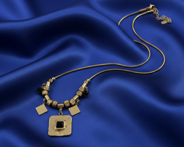 4012 Złoty łańcuszek 43+5cm naszyjnik stal chirurgiczna nierdzewna 316L 