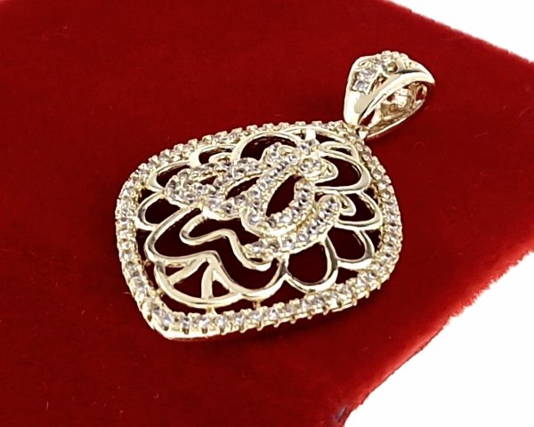 4402e Złota zawieszka cyrkonie błyszcząca pozłacana 14k Xuping 