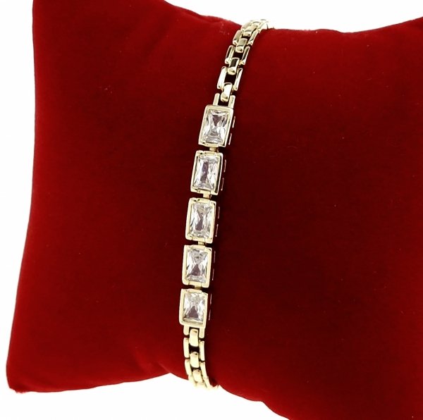 2483c Bransoletka elegancka złota 17+2cm pozłacana 14k Xuping cyrkonie