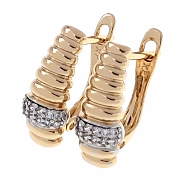 4801 Złote kolczyki pozłacane cyrkonie 18k Xuping wiszące 