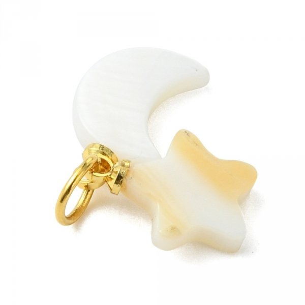 3227 Zawieszka pozłacana 14k księżyc gwiazdka muszla