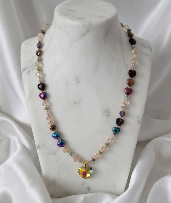 1926b Naszyjnik kryształki 48+5cm stal chirurgiczna nierdzewna 