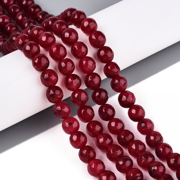 sz240 Jadeit kamień naturalny fasetowany 8mm pasmo 38cm