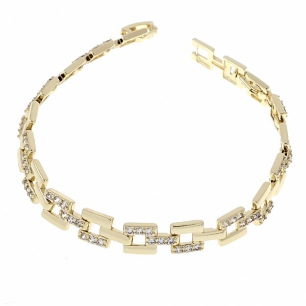 4773 Bransoletka złota elegancka cyrkonie 19cm pozłacana 14k Aisadi