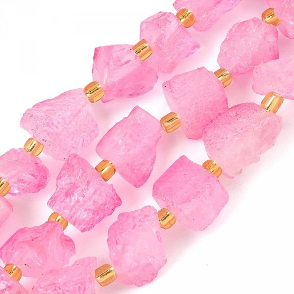 2061 Kwarc kamień naturalny, surowe kamienie 8~18x9~15x8~11mm, sznur 19cm