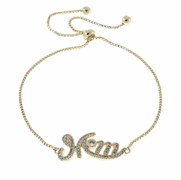 905c Bransoletka elegancka złota zaciągana pozłacana 14k cyrkonie