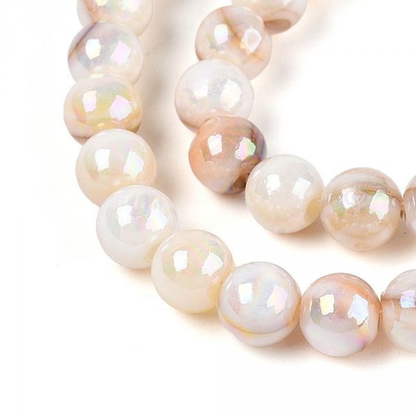 1671 Koraliki naturalna muszla słodkowodna, kolor AB okrągłe 5mm sznur 38cm