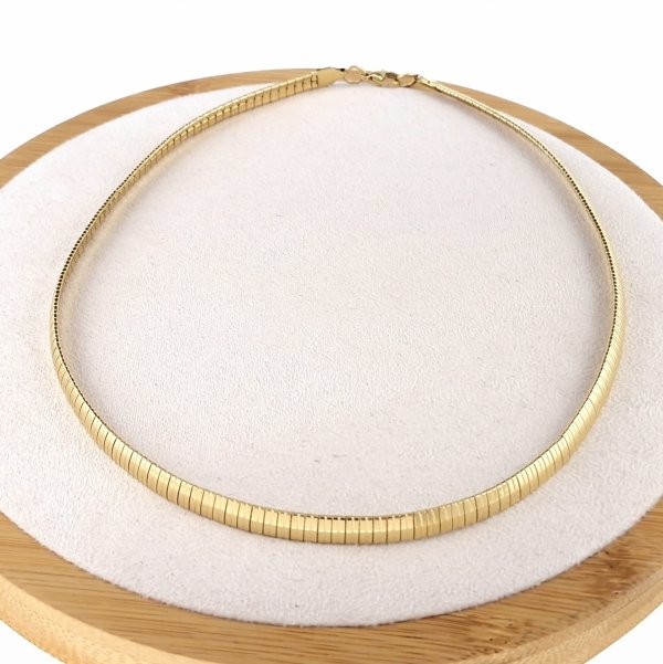 op21 Złoty łańcuszek naszyjnik 45cm stal chirurgiczna 316L celebrytka 