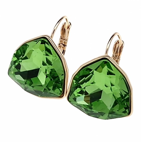 879a Kolczyki złote Austrian Crystal cyrkonia pozłacane 18k Xuping wiszące 