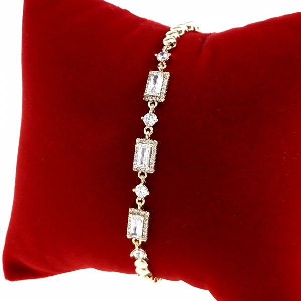 4794 Bransoletka elegancka złota 17+2cm pozłacana 14k Xuping cyrkonie