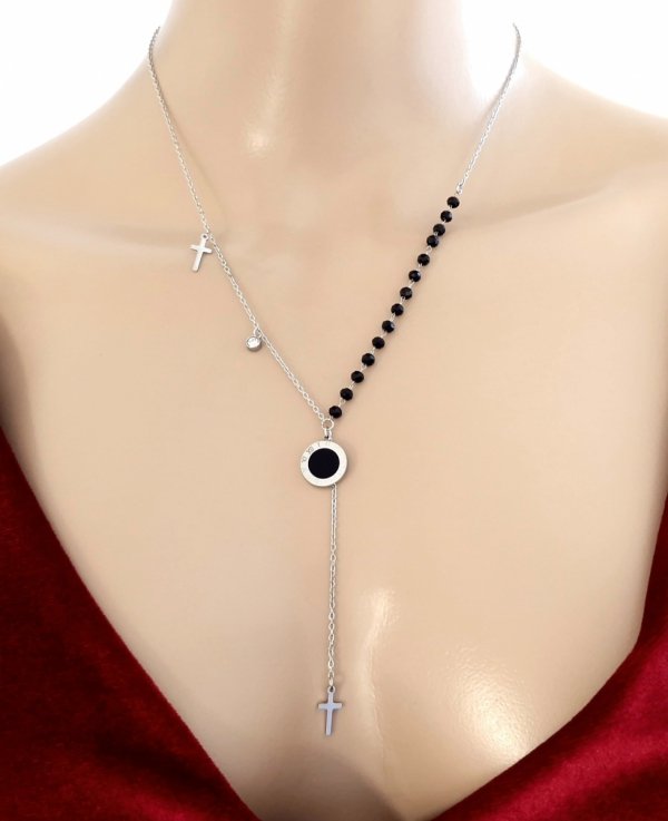 520a Srebrny łańcuszek 46+5 naszyjnik stal chirurgiczna nierdzewna 316L 