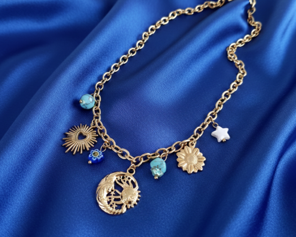 1451 Złoty łańcuszek 40+5cm naszyjnik stal chirurgiczna nierdzewna 316L 