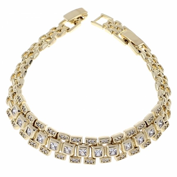 2501 Bransoletka elegancka złota 17+2cm pozłacana 14k Xuping cyrkonie