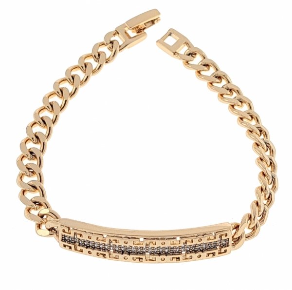 2402 Bransoletka złota cyrkonie 19cm pozłacana 18K Xuping