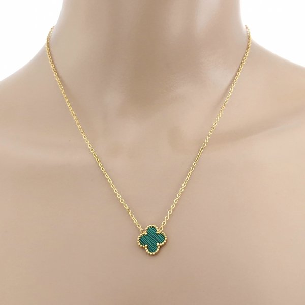 @336a Złoty łańcuszek naszyjnik 43+5 stal chirurgiczna 316L celebrytka koniczyna marokańska