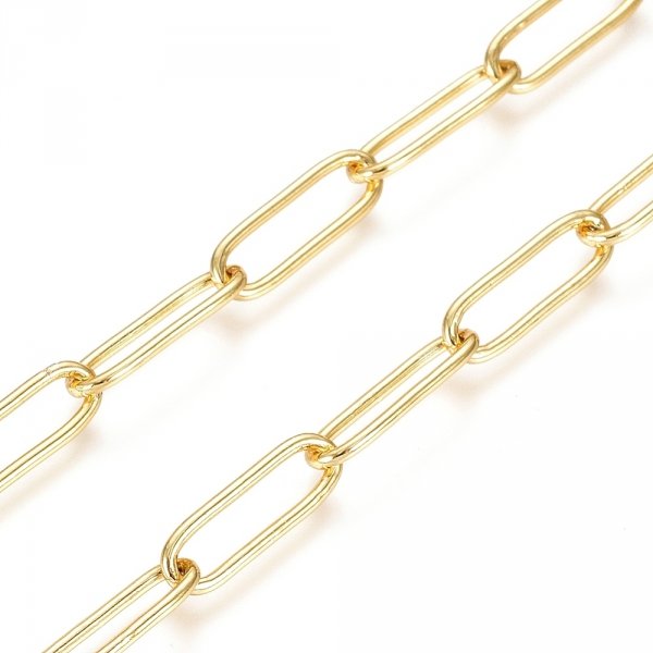 4404 Złoty łańcuszek pozłacany 14k do wyrobu biżuterii 50cm