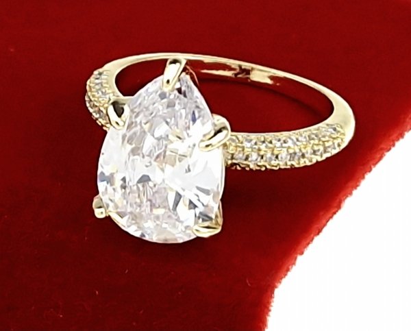 2120 Pierścionek złoty zaręczynowy pozłacany 14k Viki Lady 