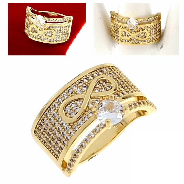 4566 Pierścionek złoty zaręczynowy pozłacany 14k Viki Lady 