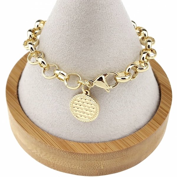 0134 Bransoletka elegancka złota 18cm pozłacana 14k 