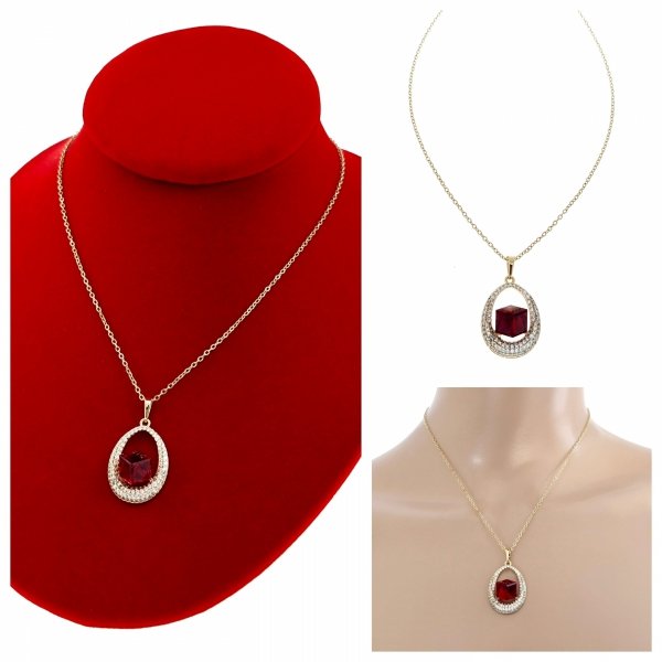 @1602 Złoty łańcuszek Austrian Crystal 40+5 naszyjnik pozłacany 14K Xuping