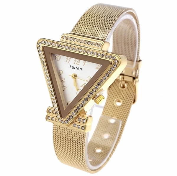3108 Zegarek damski złoty stal chirurgiczna Kurren elegancki klasyk