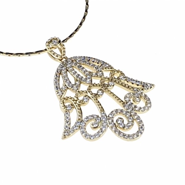 0349 Złota zawieszka cyrkonie błyszcząca pozłacana 14k Xuping 