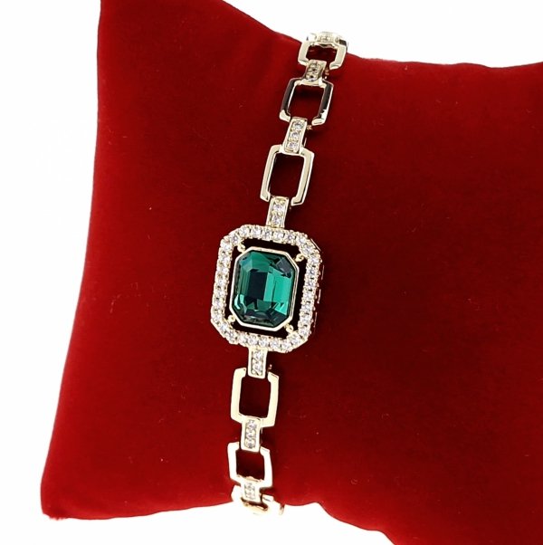 351a Bransoletka elegancka złota 17+2,5cm pozłacana 14k Xuping Austrian Crystal