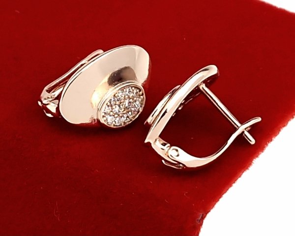 3707 Złote kolczyki cyrkonie pozłacane rose gold Xuping wiszące 