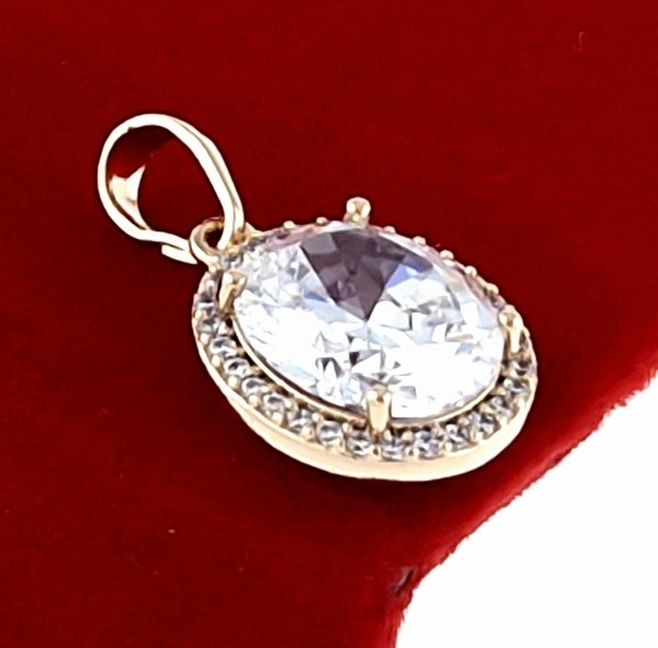 945 Złota zawieszka cyrkonie błyszcząca pozłacana 18k Xuping 