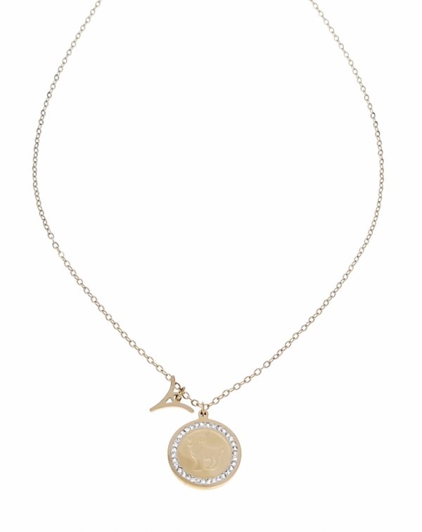 @1936k Złoty naszyjnik znak zodiaku baran 45+5 stal chirurgiczna 316L  łańcuszek