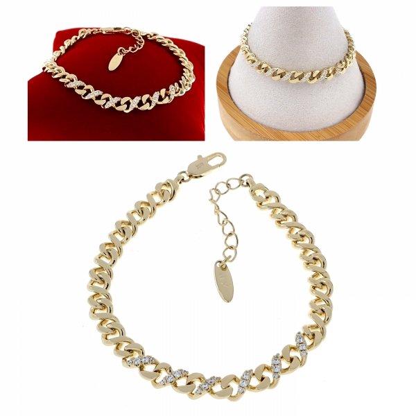 035 Bransoletka elegancka złota 17+3cm pozłacana 14k Xuping 