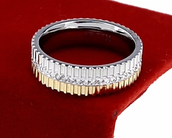 2619 Pierścionek złoto srebrny stal chirurgiczna nierdzewna 316L 