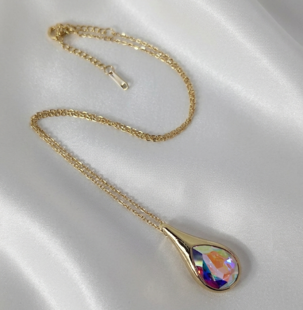 4778 Złoty łańcuszek naszyjnik 40+5cm pozłacany 14k kryształek