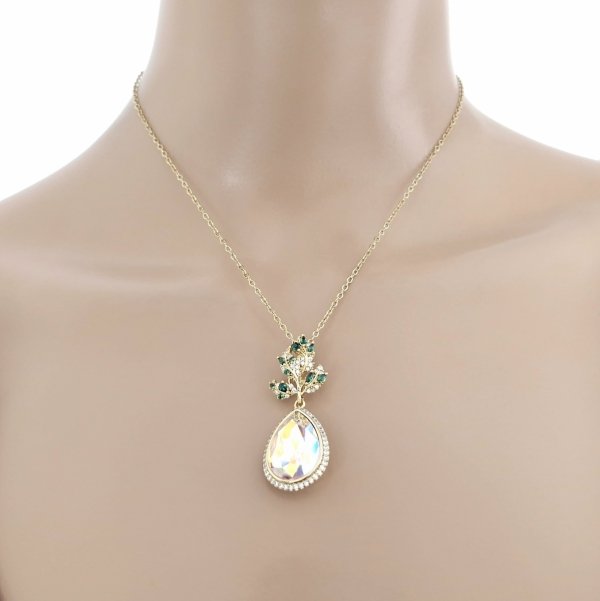 4486 Złoty łańcuszek Austrian Crystal 40+5 naszyjnik pozłacany 14K Xuping