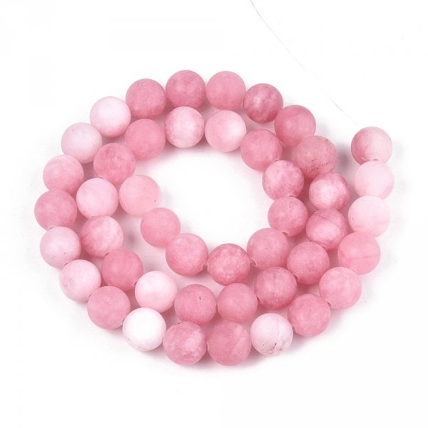 1676 Jadeit kamień naturalny 8mm pasmo 38cm