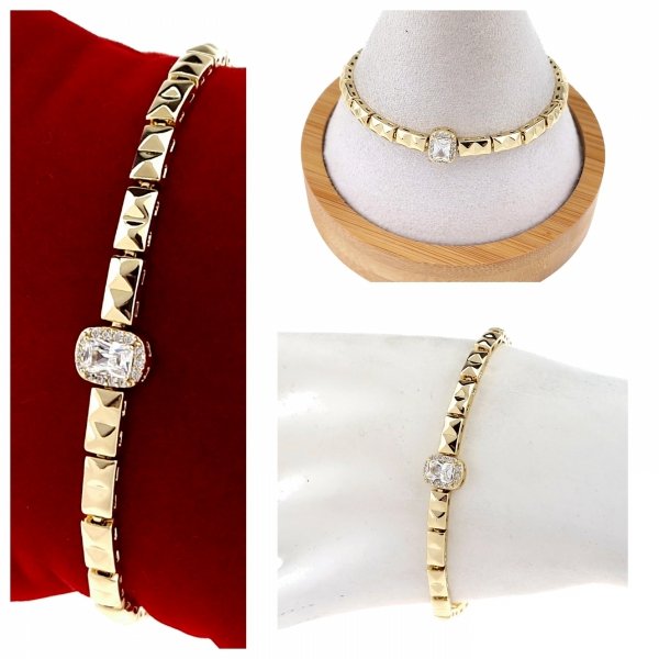 741 Bransoletka elegancka złota 17+2cm pozłacana 14k Xuping 